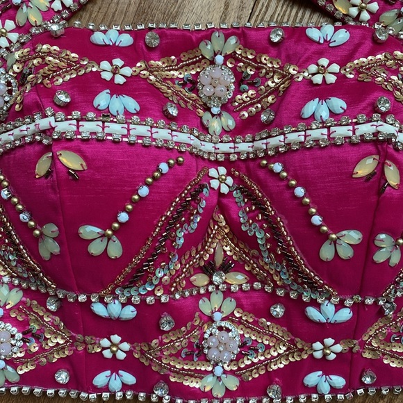 2 Piece Mac Duggal Pink embellished skirt set Festive / event / pageant / Barbie - Picture 6 of 17